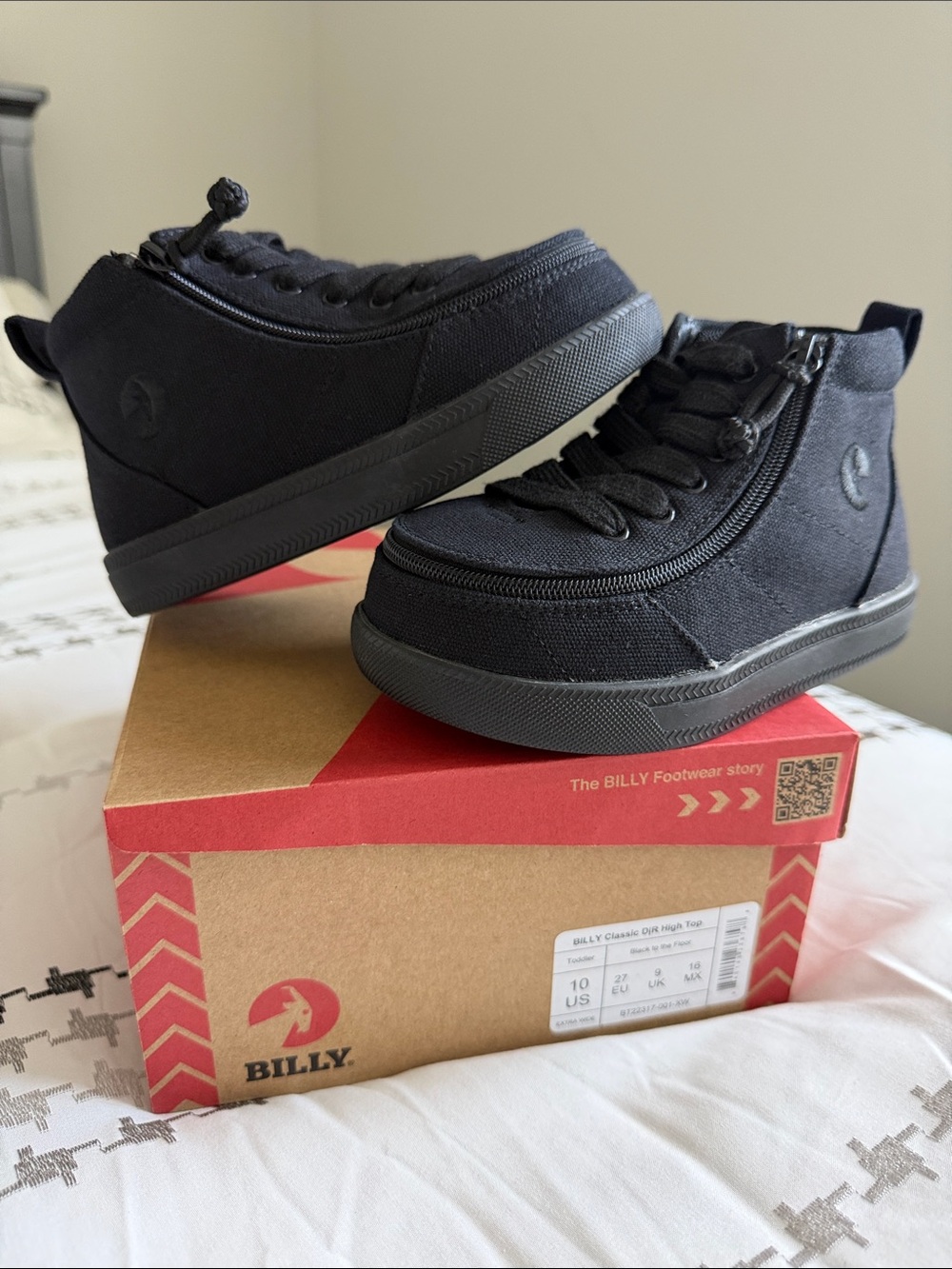 Toddler Billy Footwear Black High-Top Sneakers